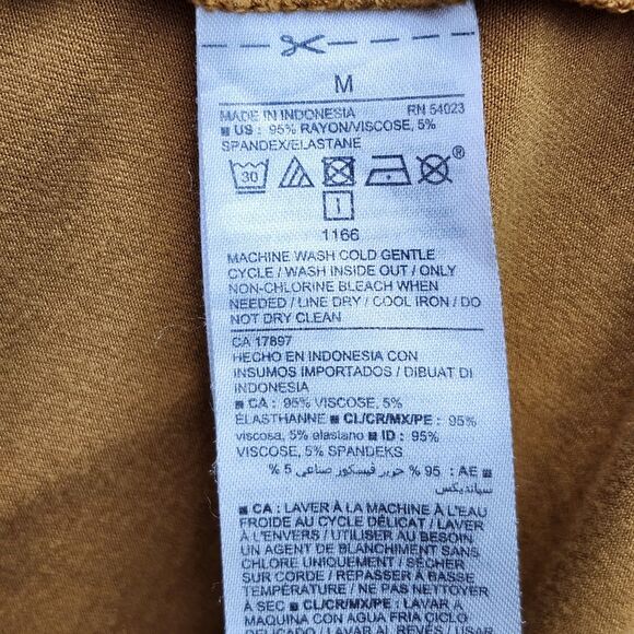 Old Navy Shift Dress Womens Medium Mustard Polka Dots Stretch Long Sleeves - Picture 5 of 8